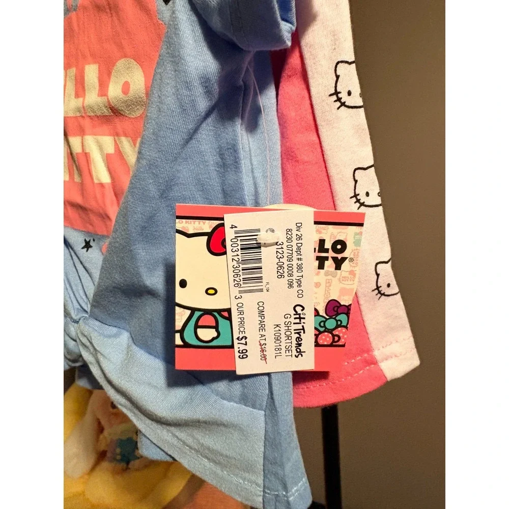 Sanrio Hello Kitty 2 Piece Outfit - Blue and Pink Shorts and T Shirt - Sz 18M